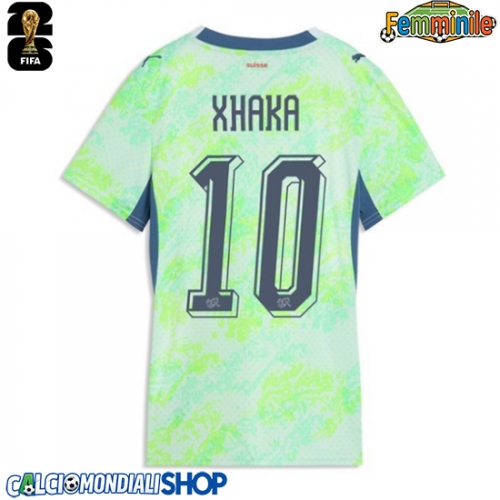 Maglie da calcio Svizzera Granit Xhaka #10 Seconda Maglia Femminile Mondiali 2026  Manica Corta